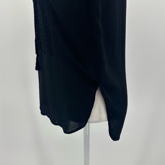 THEORY ALRIK E DOUBLE GEORGETTE SILK BLOUSE TOP - Black - Size P/XS - Picture 8 of 13